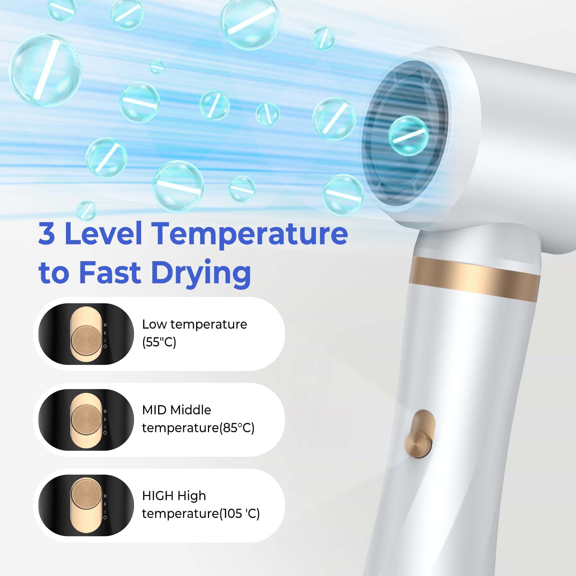 UMIGA Hairstyler 5 in 1 1000W Airstyler Lockenstab Haarglätter Bürste 3 Temperaturen