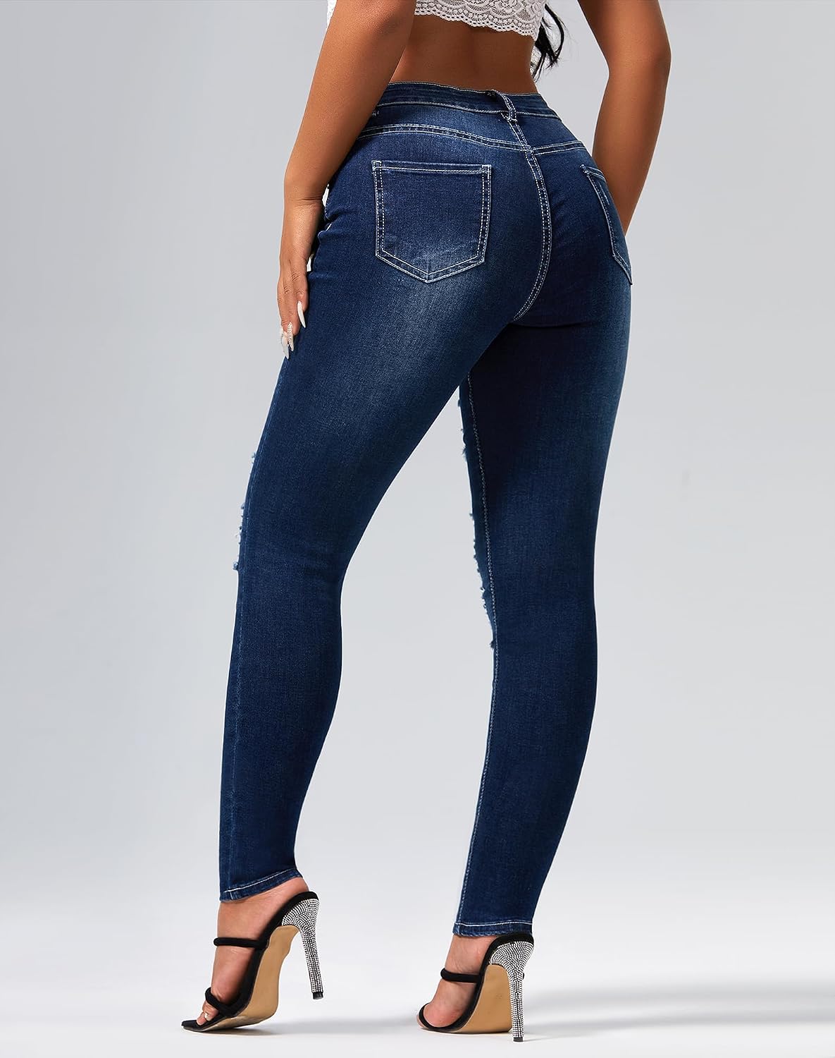 roswear Women's Ripped Skinny Jeans image 2