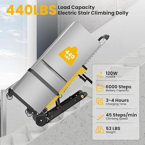 Miniatura 3 de Carrito eléctrico para escaleras, portátil, motorizado para escaleras, carretillas de mano para escalar, carrito de mano, plegable para escalar,