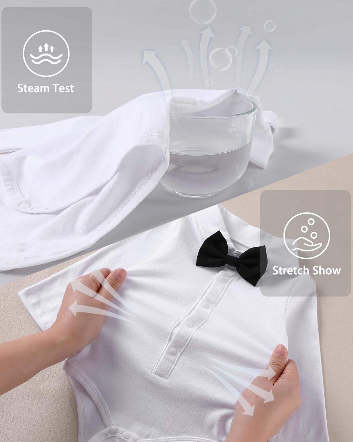 YUEMION Baby Boy Clothes Wedding Outfit Infant Tuxedo Gentleman Suits Dress Shirt+ Beret Hat +Suspender Pants +Bowtie 0-18M