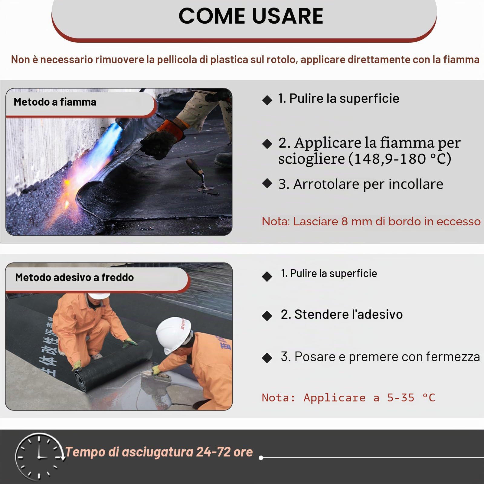 BXI SBS, membrana impermeabilizzante bituminosa modificata, 33 cm x 20 m, materiale flessibile per coperture in asfalto, sigillante lampeggiante autorigenerante, fondazione per tetto esterno e scudo