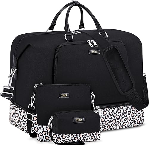 Bolsa de viaje de fin de semana para mujer, bolsa de noche con compartimento para zapatos, bolsa de viaje de gran tamaño, bolsa de mano de 21