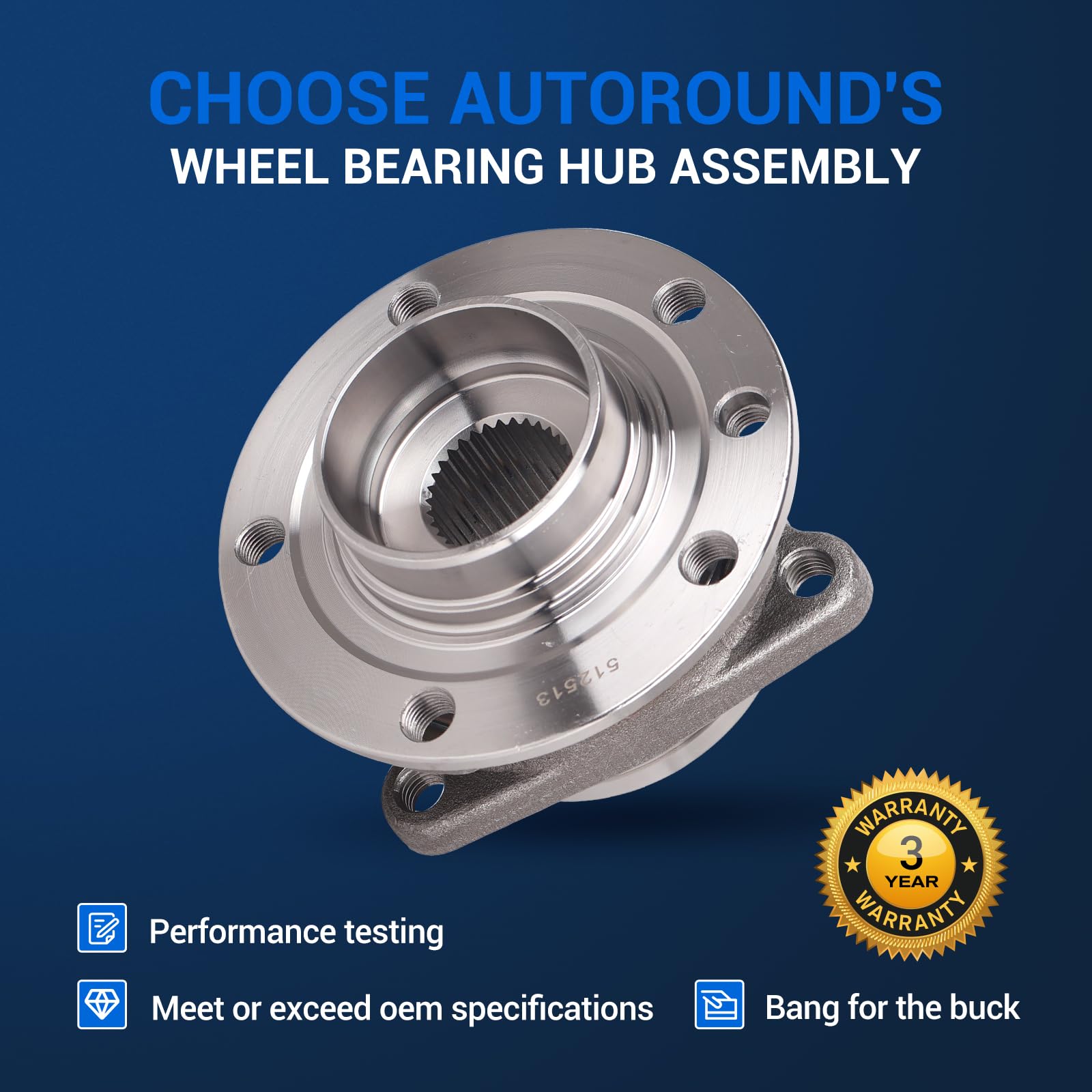Amazon.com: Autoround 512513 Front/Rear Wheel Hub and Bearing