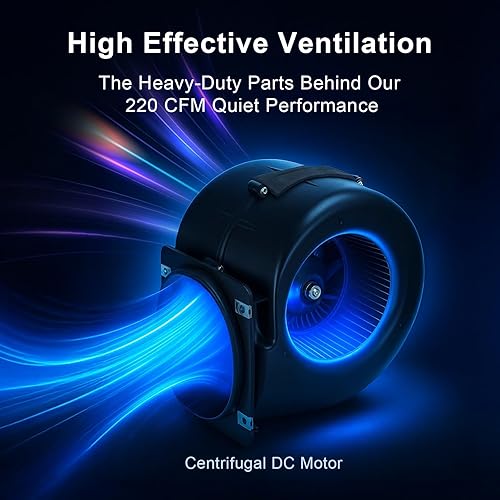 Miniatura 5 de GROWNEER Ventilador de escape en línea de 6 pulgadas 240CFM con control remoto, ventilador de ventilación de montaje en techo de 5 velocidades para