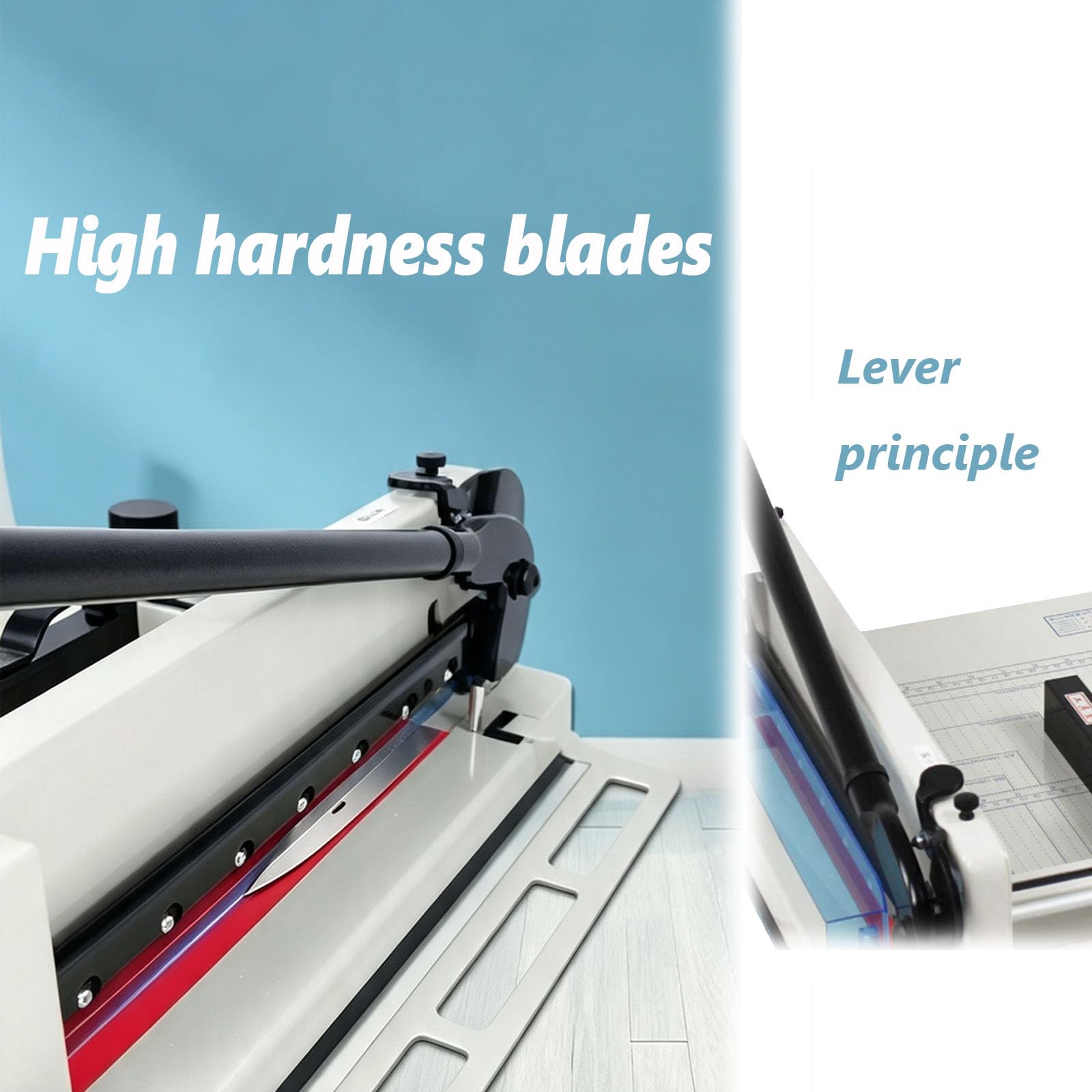 Taglierina Professionale per Carta Resistente, Larghezza di Taglio Massima 315 Mm, Spessore di Taglio da 0,1 A 40 Mm, Leva di Comando Estensibile, per Cartoncino, Carta Black
