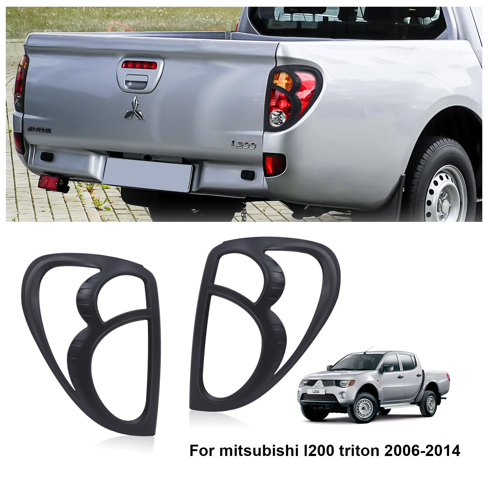 Copertura fanale posteriore per Mitsubishi L200 2006-2014, L200 Triton KA KB ABS, rivestimento di protezione posteriore nero opaco