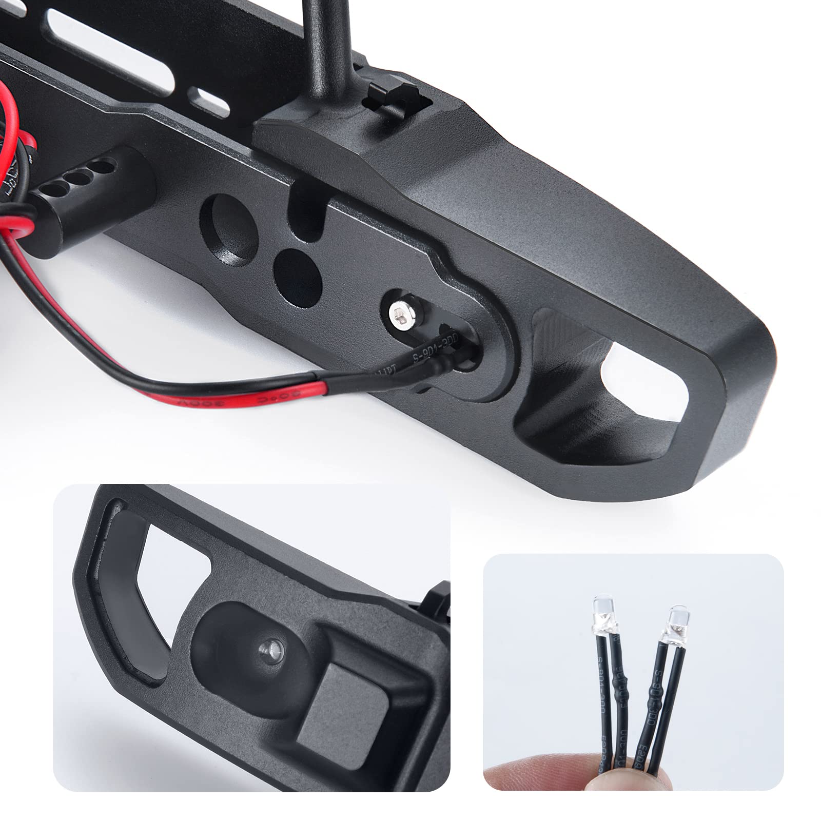 Runup Paraurti anteriore in metallo con luci a LED per Axial SCX10 III AXI03006 Gladiator AXI03007 Wrangler 1/10 RC Crawler Auto