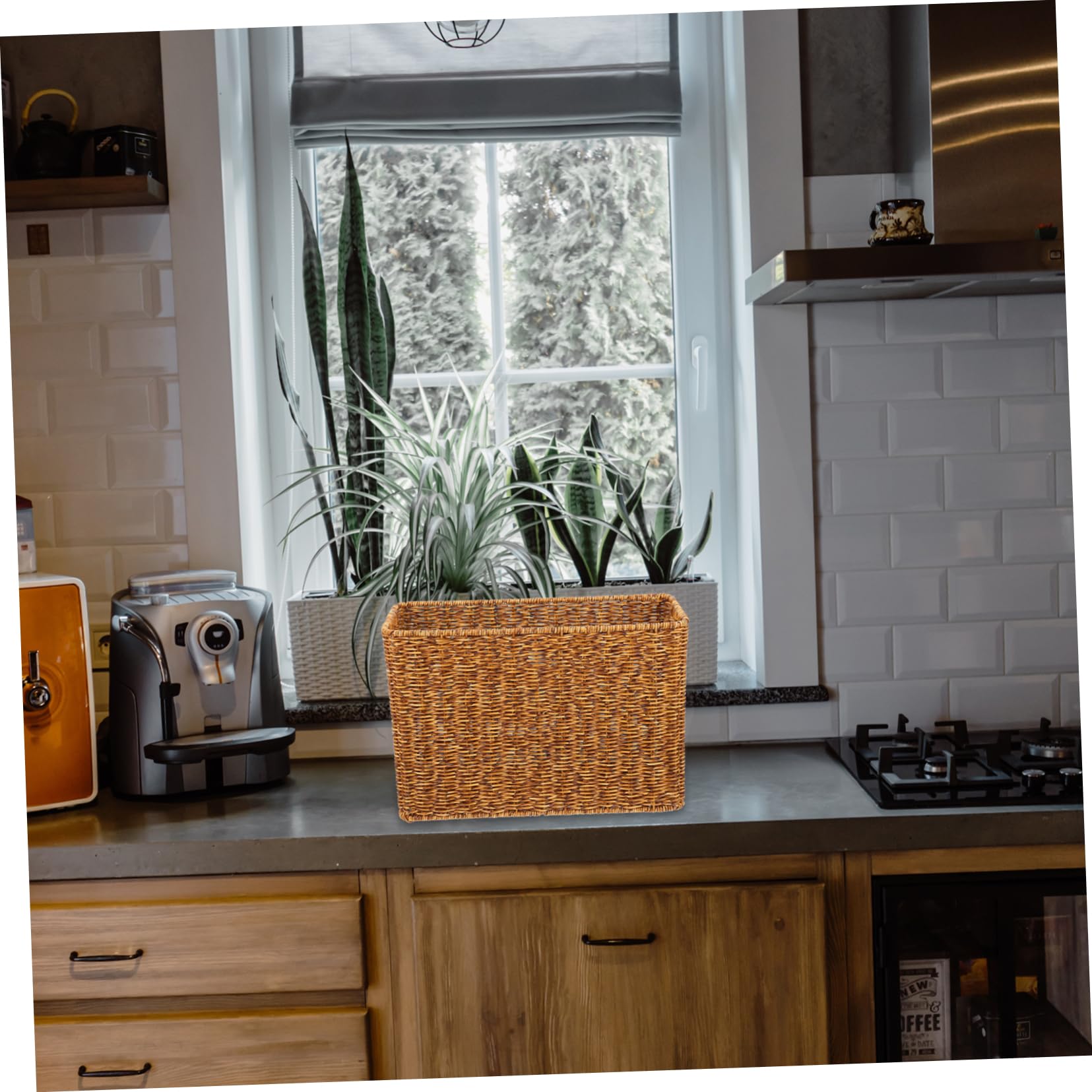CONTENANT DES PLANTES Bacs De Rangement En Osier Panier En Rotin Usine
