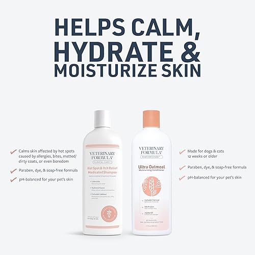 Miniatura 2 de Veterinary Formula Smart Coat Complex Ultra Oatmeal - Acondicionador hidratante para perros, 17 onzas líquidas + champú Veterinary Formula Clinical