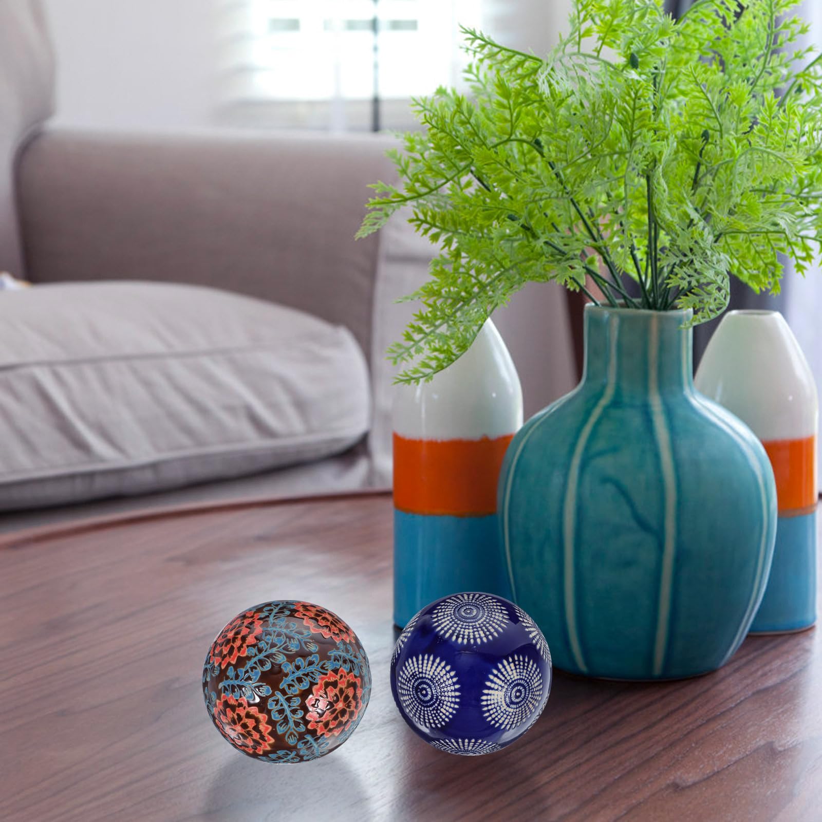Yardenfun 3 Bolas Decorativas Flotantes de Cerámica para Acuario y Decoración del Hogar, Fáciles de Limpiar, Estilo Retro y Delicado para Interiores y Exteriores Estilo Varios Estilos