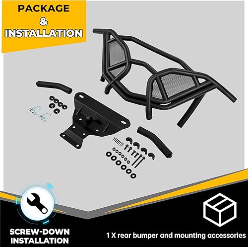 Miniatura 7 de KUAFU Parachoques trasero compatible con modelos Can-Am Maverick X3 900 Turbo DS MAX X 2017-2023 de 64 y 72 pulgadas de repuesto para RB-CA-X3-00