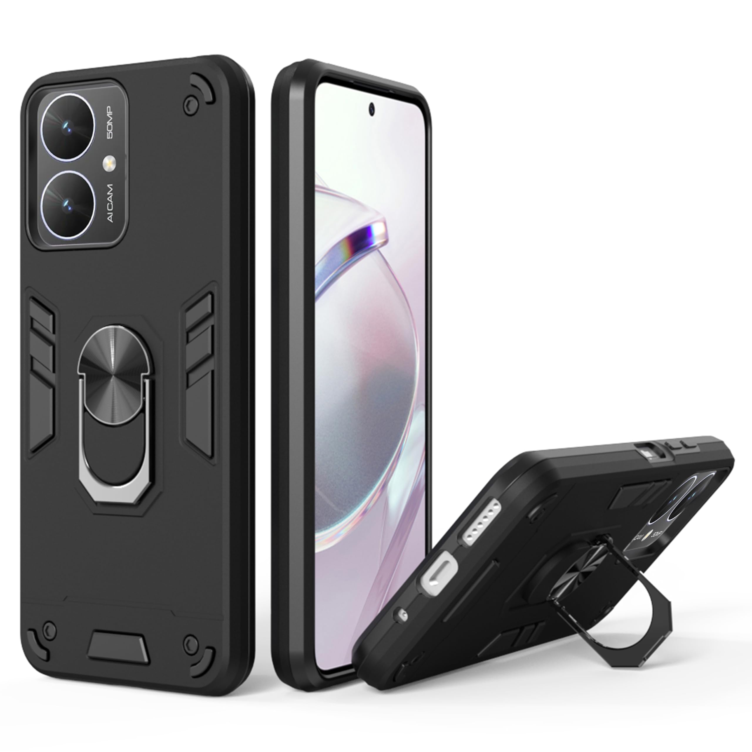 Zapcase Back Case Cover for Poco M6 5G | Shock Proof Case for Poco M6 5G with Camera Protection (Amor | Hybrid PC+TPU | Full Protection with Ring Holder Kickstand | Black) (B0CQYV9DDZ) Amazon Price History, Amazon Price Tracker