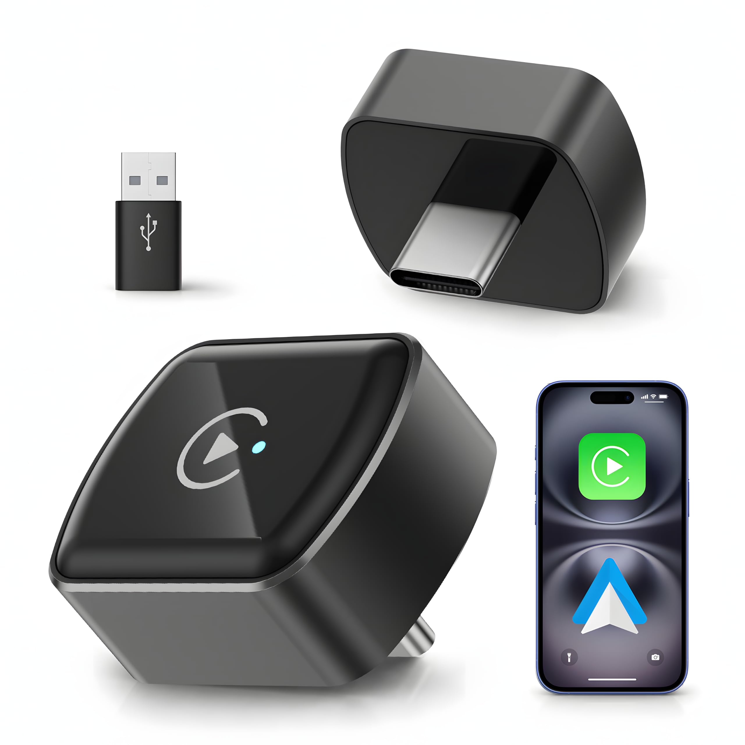 Spedal 2-in-1 Wireless CarPlay Adapter USB-C, Android Auto, 2nd Gen | USB-C & USB-A, Wire…