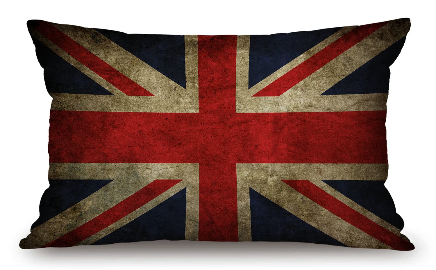 Solekla Jcp112 Vintage British Flag Waist Lumbar Cotton Linen Throw Pillow Case Cushion Cover For Sofa Home Decorative Oblong 12X20 Inches