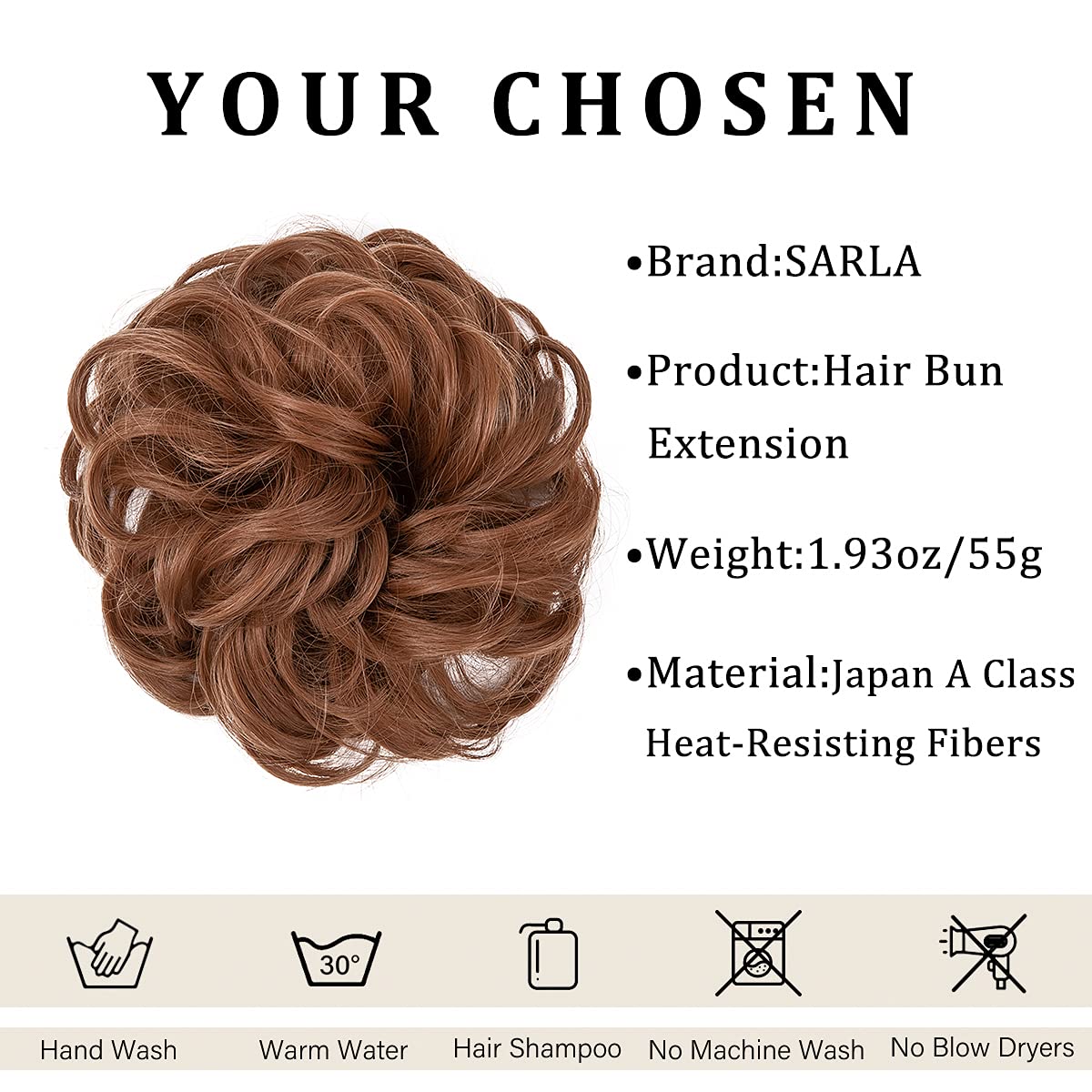 SARLA Messy Bun Hair Piece for Womens Synthetic Scrunchies Buns Extension Hairpieces Updo Pony Tail Light Auburn - Image 2