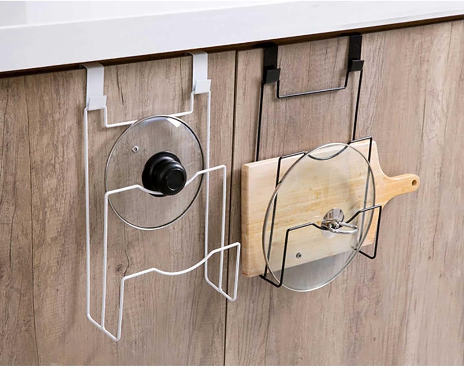 INLIMA Appliance Shelf for Kitchen Hot Sale Iron Art Door Back Cupboard Saucepans Pan Lids Storage Rack Nail-Free Chopping Board Holder For Kitchen Paint Spraying