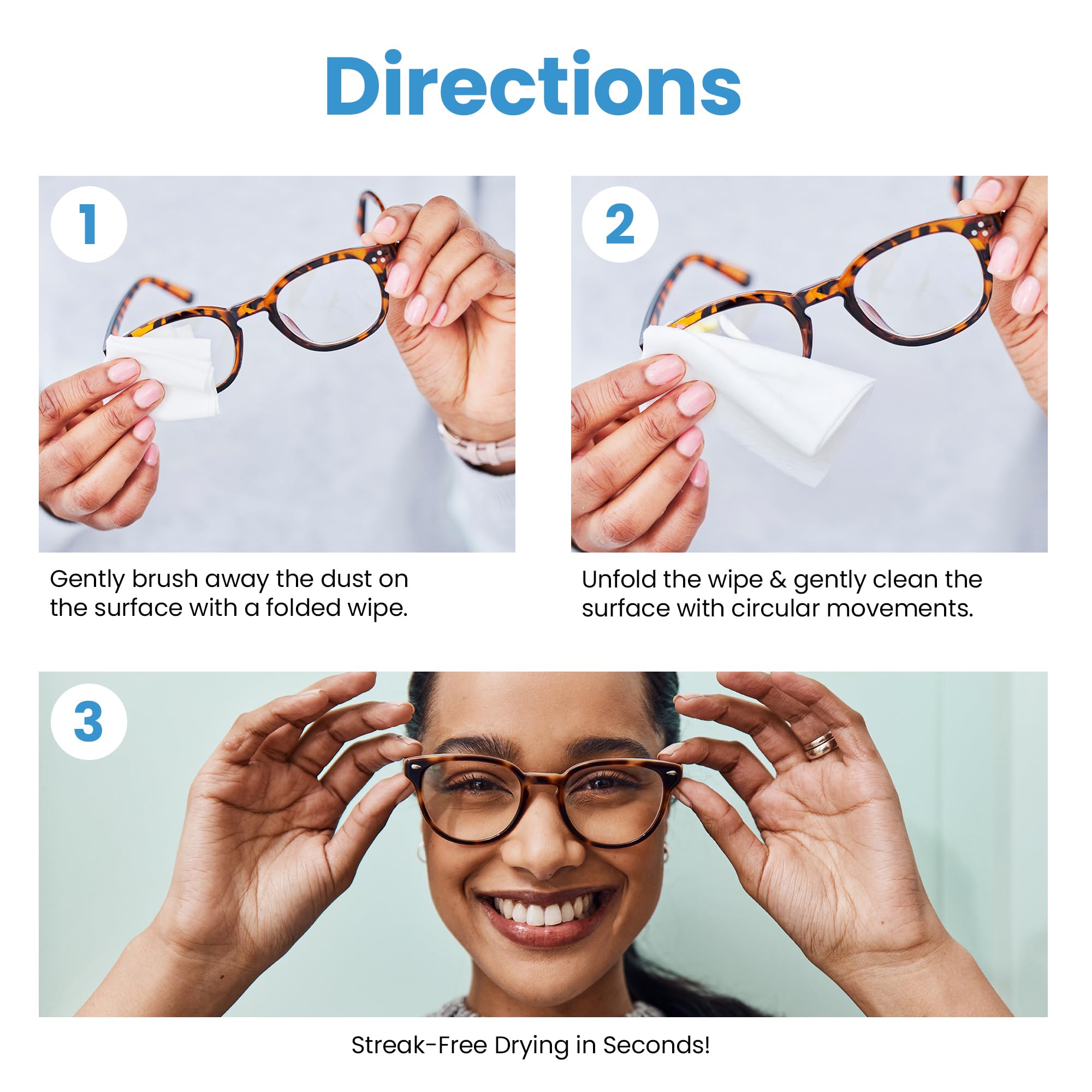 Care Touch Toallitas para lentes, 400 toallitas prehumedecidas envueltas individualmente, 5 x 6 pulgadas, limpiador de lentes de cámara, gafas de sol y gafas, suave y portátil para limpiar