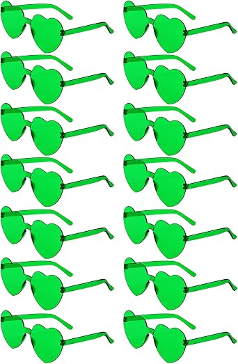 14/16/18 Pairs Heart Shaped Sunglasses Candy Color Rimless Fun Heart Glasses for Women Party Favors
