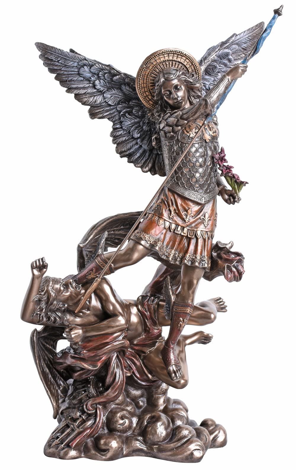 Erzengel Michael kämpft gegen Lucifer Engel Figur WU73529A4 Palazzo Exklusiv