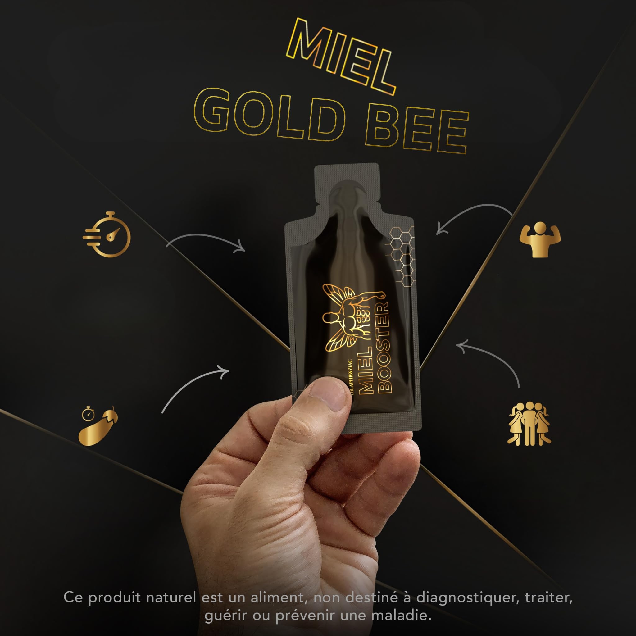Miel by DR.APHROZIAC – 12 sticks pratiques de 15 g – Maca & Ginseng – Saveur douce, texture soyeuse – Une expérience authentique et distinguée