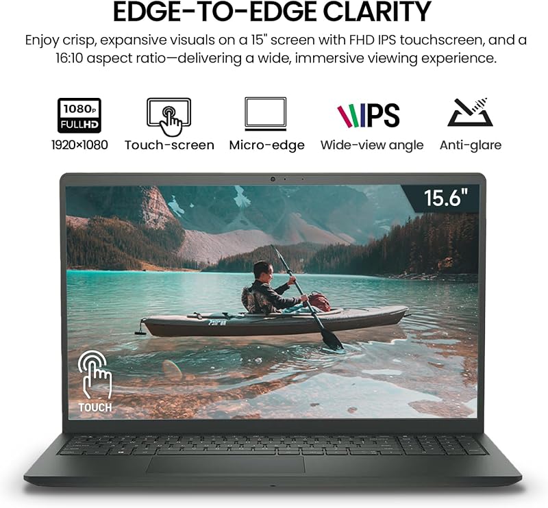 Dell Laptop 15, Inspiron 15.6" FHD IPS Touchscreen, AMD Ryzen 5 6-Core Processor, 32GB RAM, 2TB SSD, Windows 11 Pro, Business & Student Laptop, USB-C, HDMI, Numeric Keypad, Black image 5