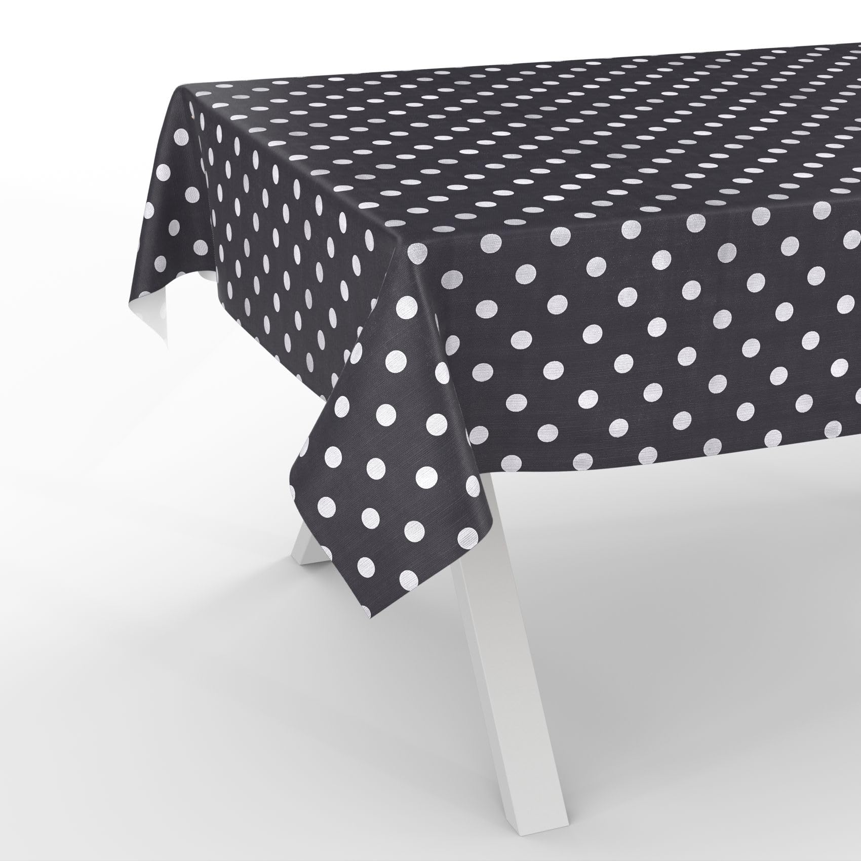 Nappe lavable anti-tache ANRO en toile cirée grise 240 x 140 cm pour enfants