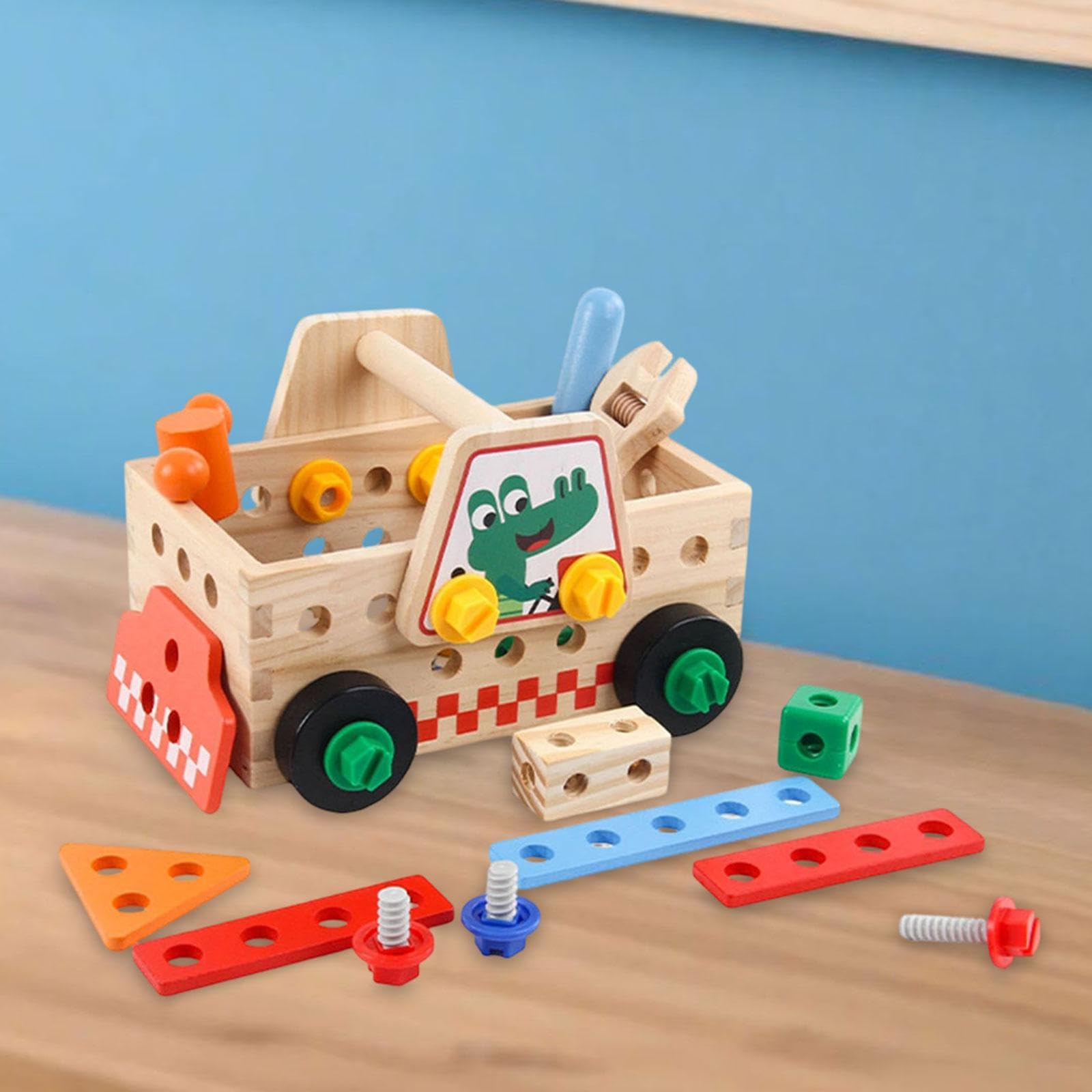 Set di Attrezzi per – Giocattolo da Costruzione, Giocattolo Educativo da Costruzione, Banco da Lavoro Realizzato in Materiale Rotante