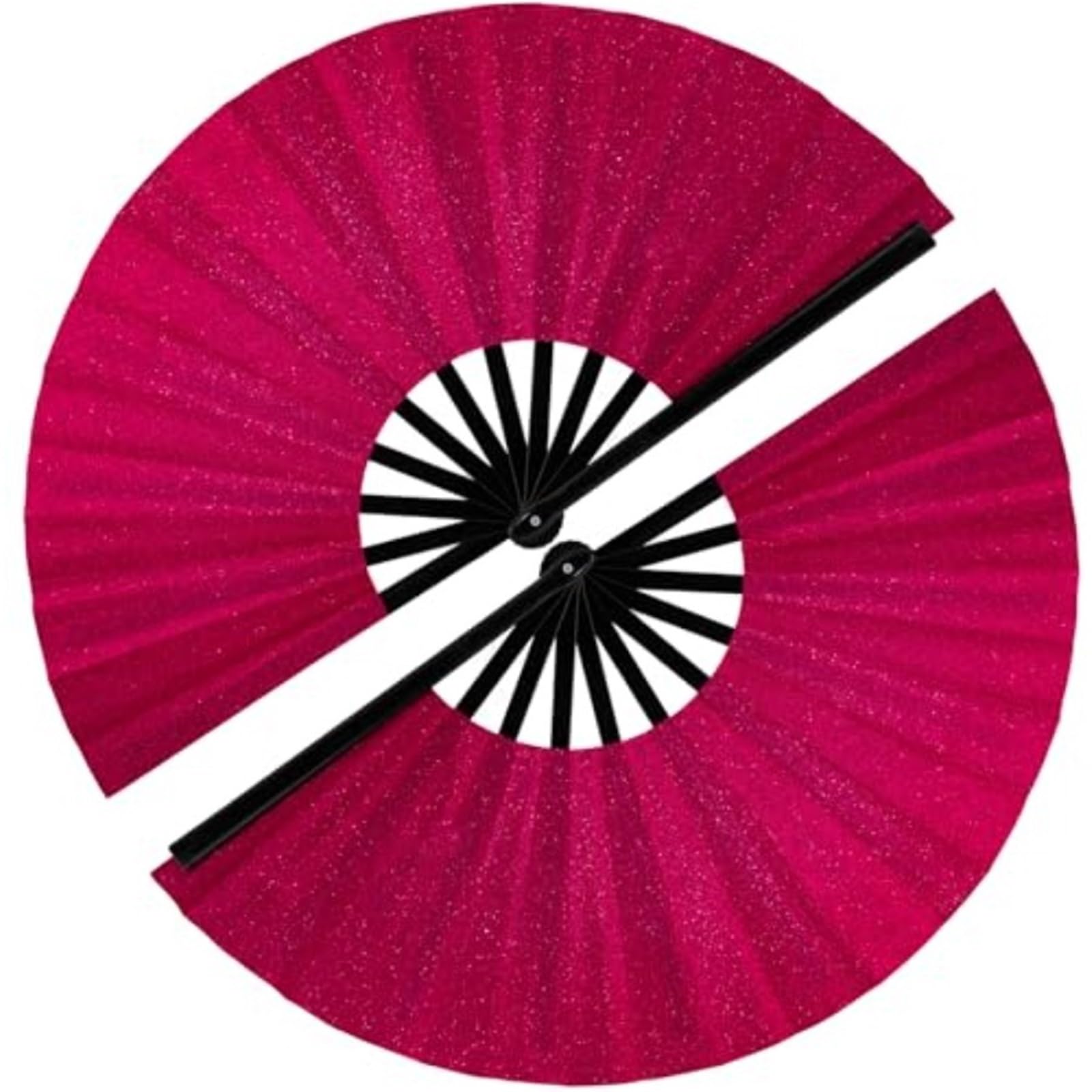 WLIHDB 10Pcs Glitter Large Rave Fans, Folding Clack Handheld Foldable Hand Fan for Summer(Color11)