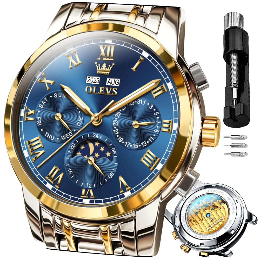 OLEVS Watches for Men Automatic Mechanical Self Winding Dress Wrist Watch Multifunction C…