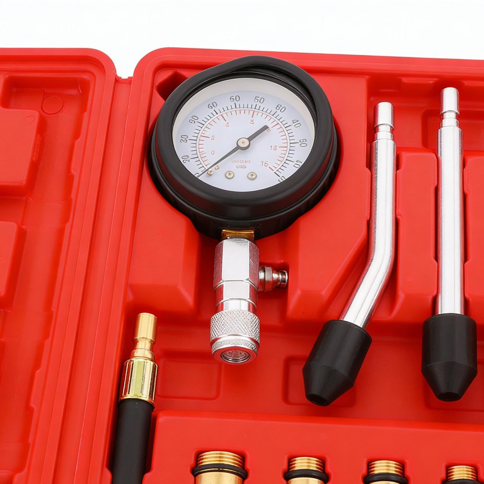 Générique Jauge de Compression | Mètre Précis Portable - Kit de testeur de Compression pour Motocyclette | pour Voiture, véhicule, berline, Pickup, Moto, Automobile, Atelier Domestique
