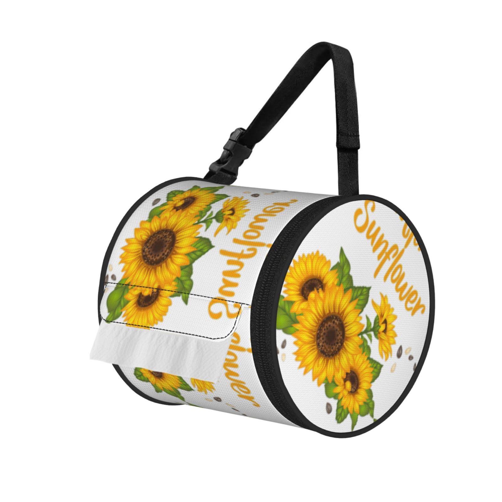 Sunflower 2 Print Fashion Tissues Organizer Box, Hanging Tissue Holder For Purse Coins For Car Office Daily Outing