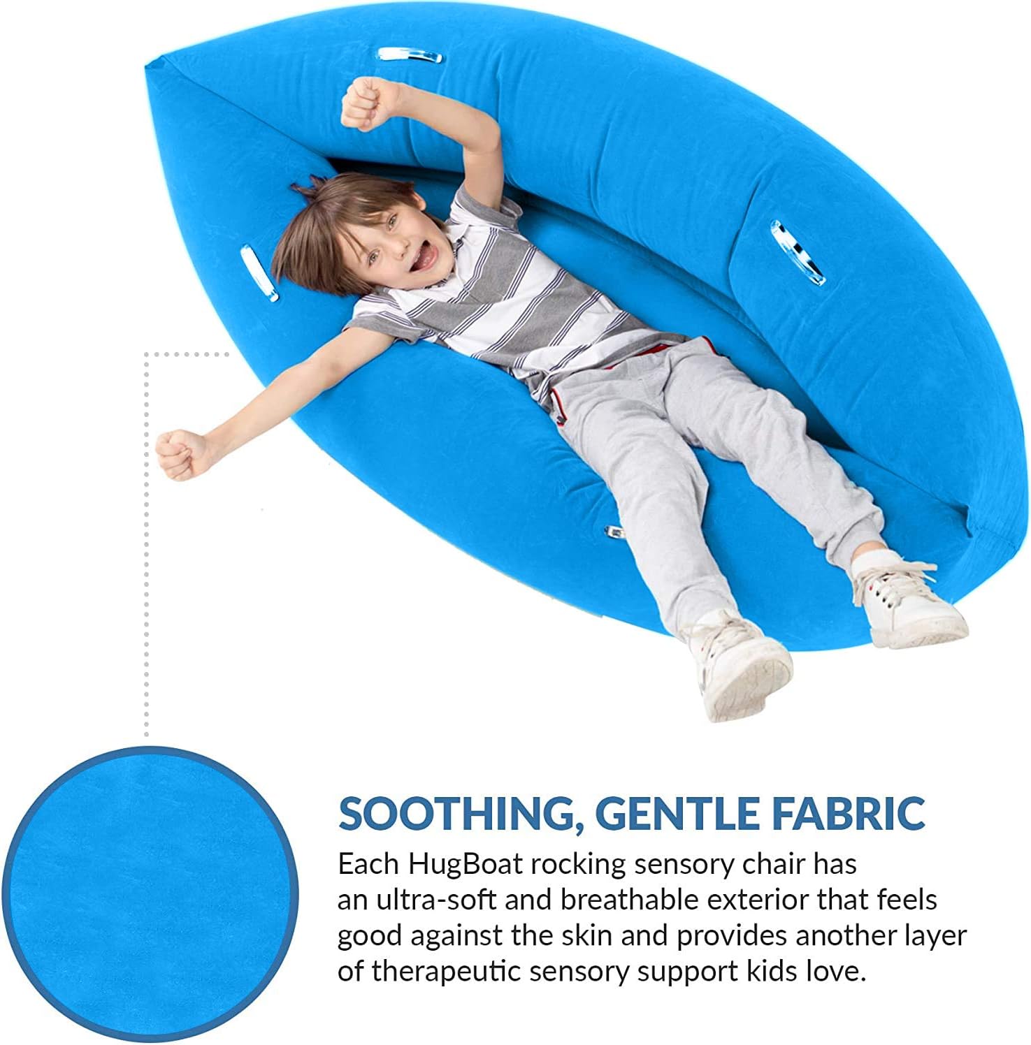 Exсluѕіvе Dіѕсоunt 80% оƒƒеr Special Supplies Inflatable Compression Boat Lounger for Kids, Sensory Needs Therapy and Reading Lounger, Air Pump and Repair Kit - Aqua