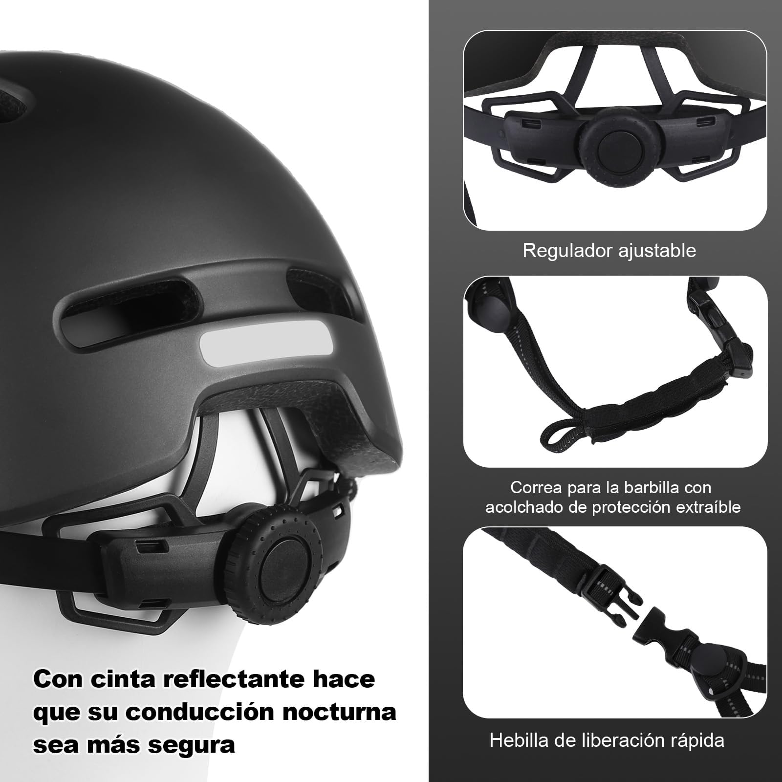Shinmax Casco Bicicleta Hombre Mujer, Cascos Ciclismo con Pantalla Viajeros Urbanos, Casco Bicicleta Adulto Ajustable Casco Patinete Electrico Adulto