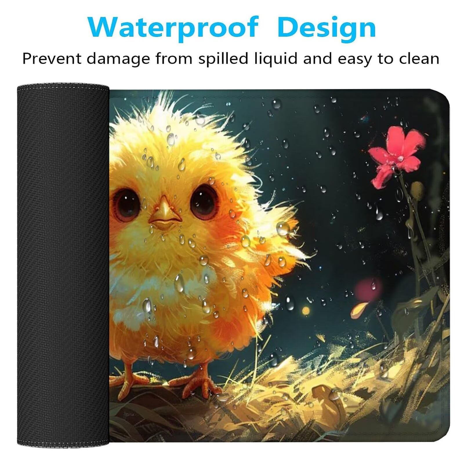 Alfombrilla Ratón Pato Alfombrilla Ratón Gaming XXL 1200x600x3mm Multifuncional Accesorios Escritorio,Antideslizante Mousepad Flor Tapete Escritorio Infantil,para Alfombrilla Pc Teclado Ratón J732