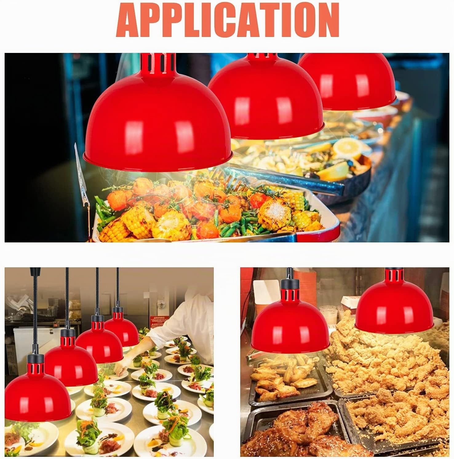 Lampe chauffante Alimentaire Commerciale, Lampe chauffante Suspendue pour équipement de Chauffage de Cuisine de Profession de Buffet, pour Restaurant de Restauration de Buffet, équipement de restaur