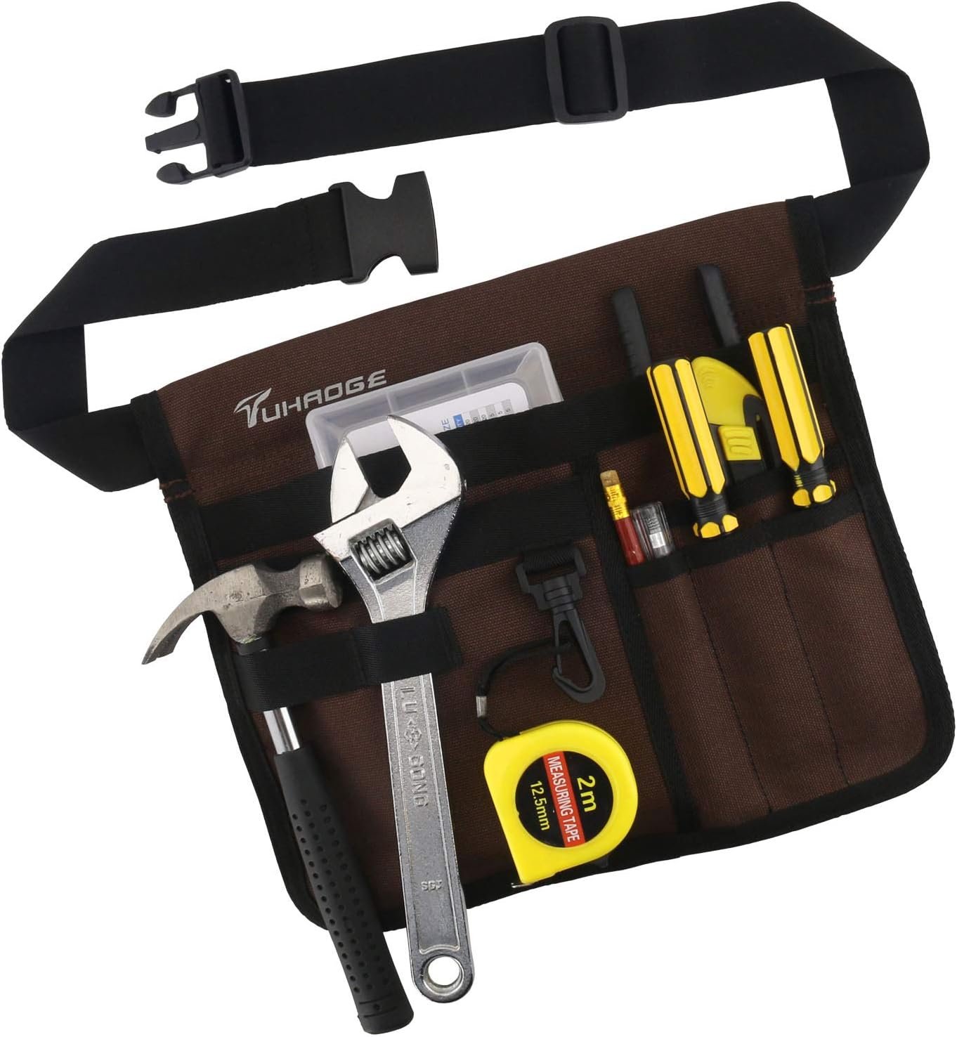 Tool Bags Professional Electrican's Tool Pouch With Belt Bag Many Pockets for Maintenance Tool Pouch (Brown)