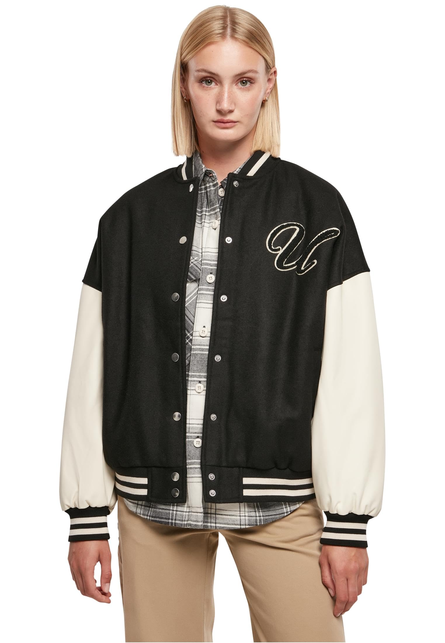 Urban Classics Women's Noir Oversized Jacket Big U College
