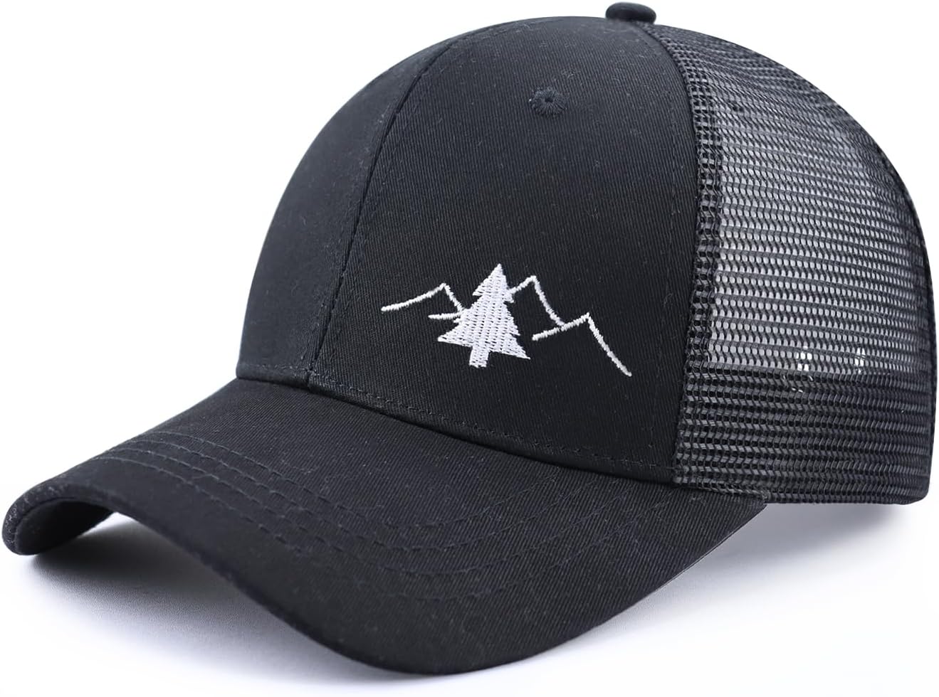 Pine Tree Mountain Trucker Hat for Men Women, Funny...