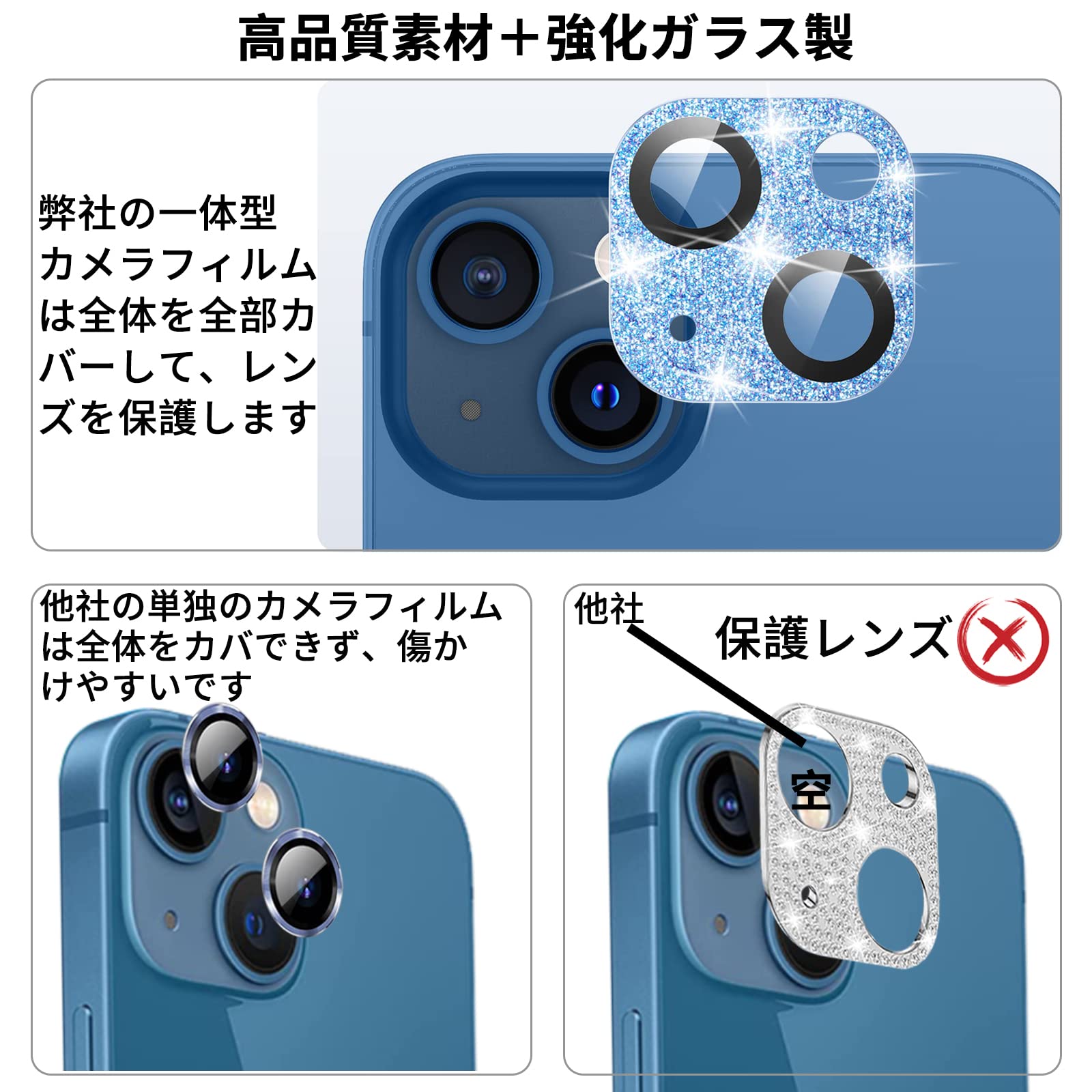 Amazon.co.jp: iPhone 13 / iPhone 13 mini カメラ保護ガラスフィルム