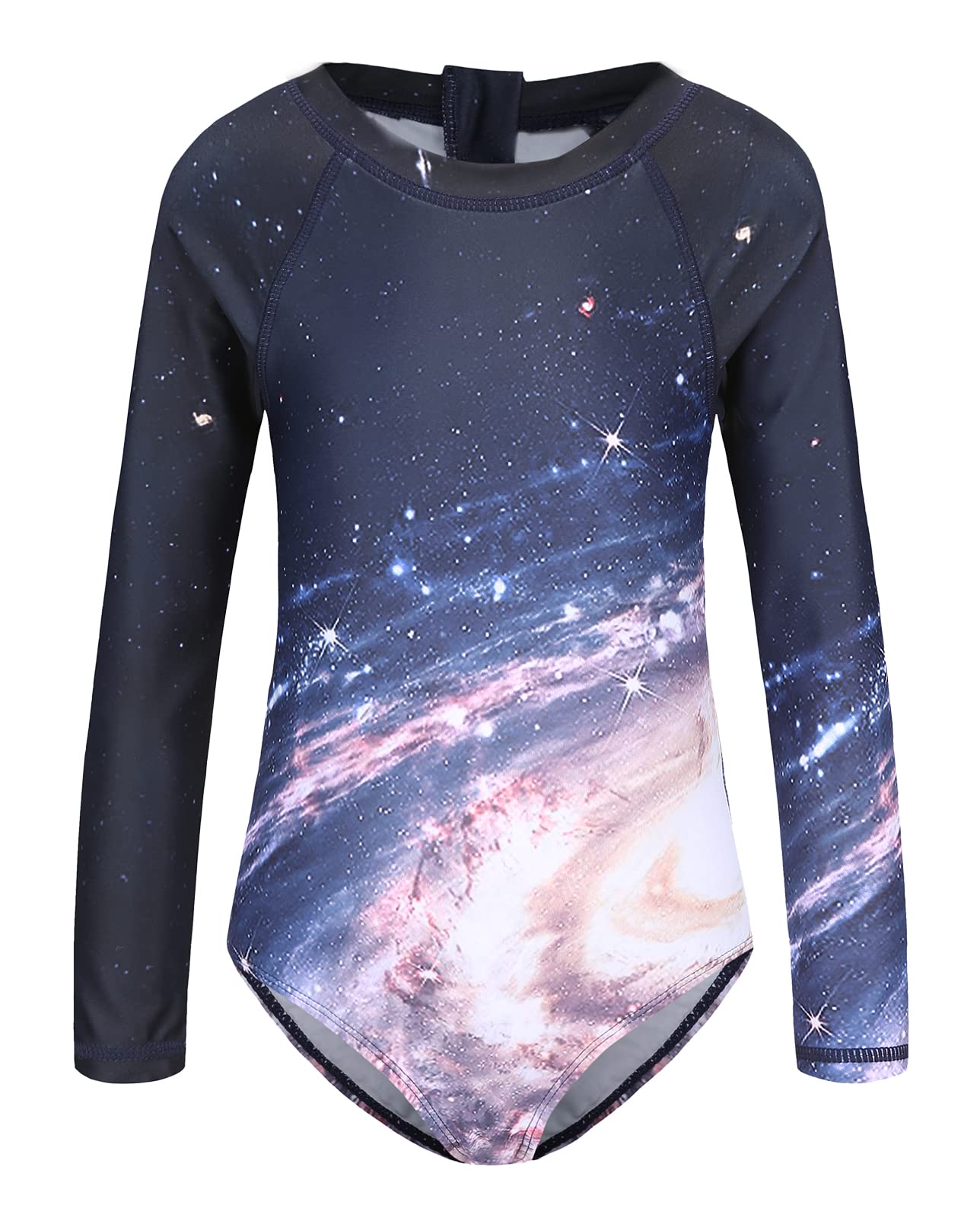 Girls One Piece Rash Guard Long Sleeve Swimsuits for Girls UPF 50+ Sun Protection Bathing Suits 3-16 Years