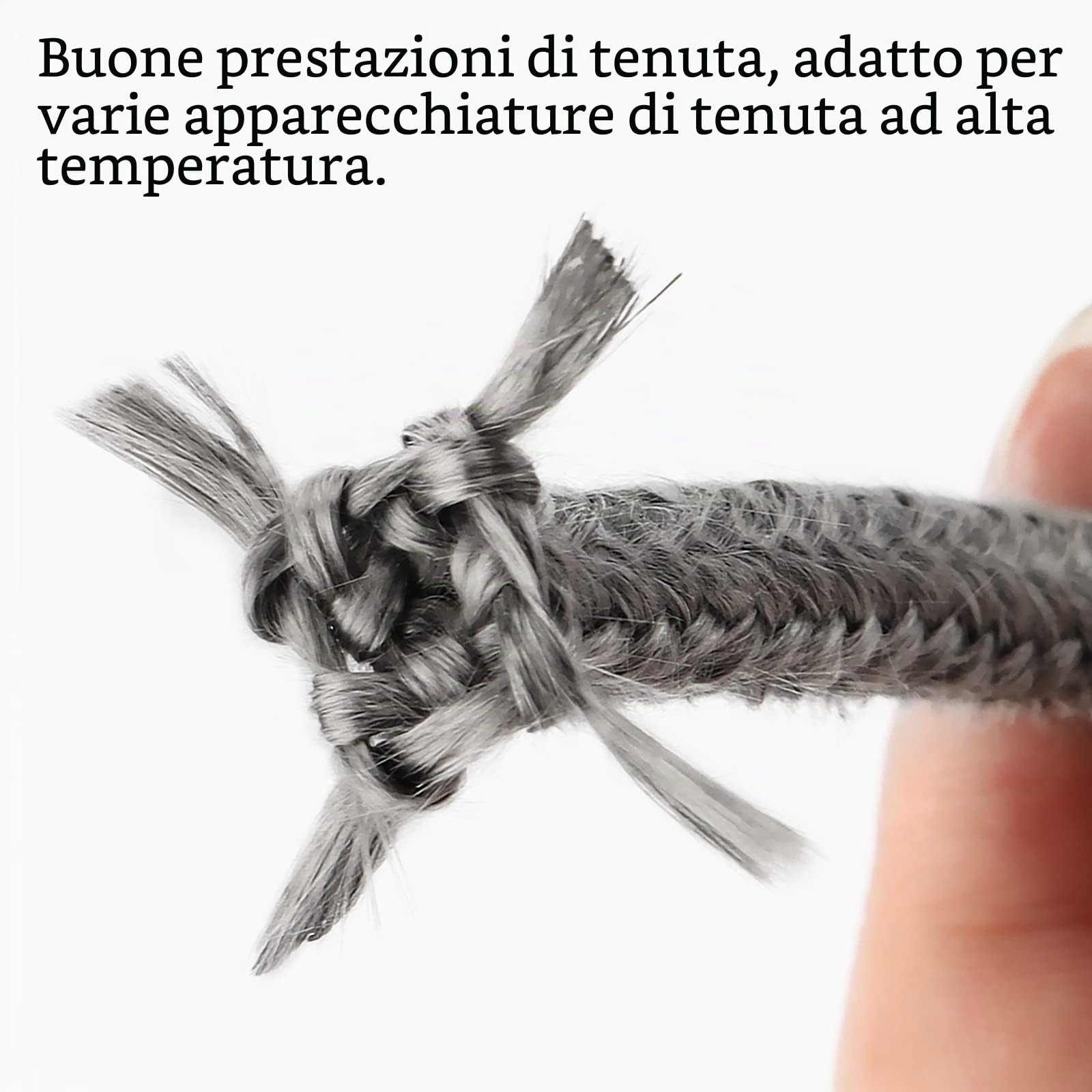 Guarnizione per Porta Stufa,SUPRROW Fibra di Vetro Corda Ignifuga per Stufa Ø 8mm x 2M per Stufe,Camini