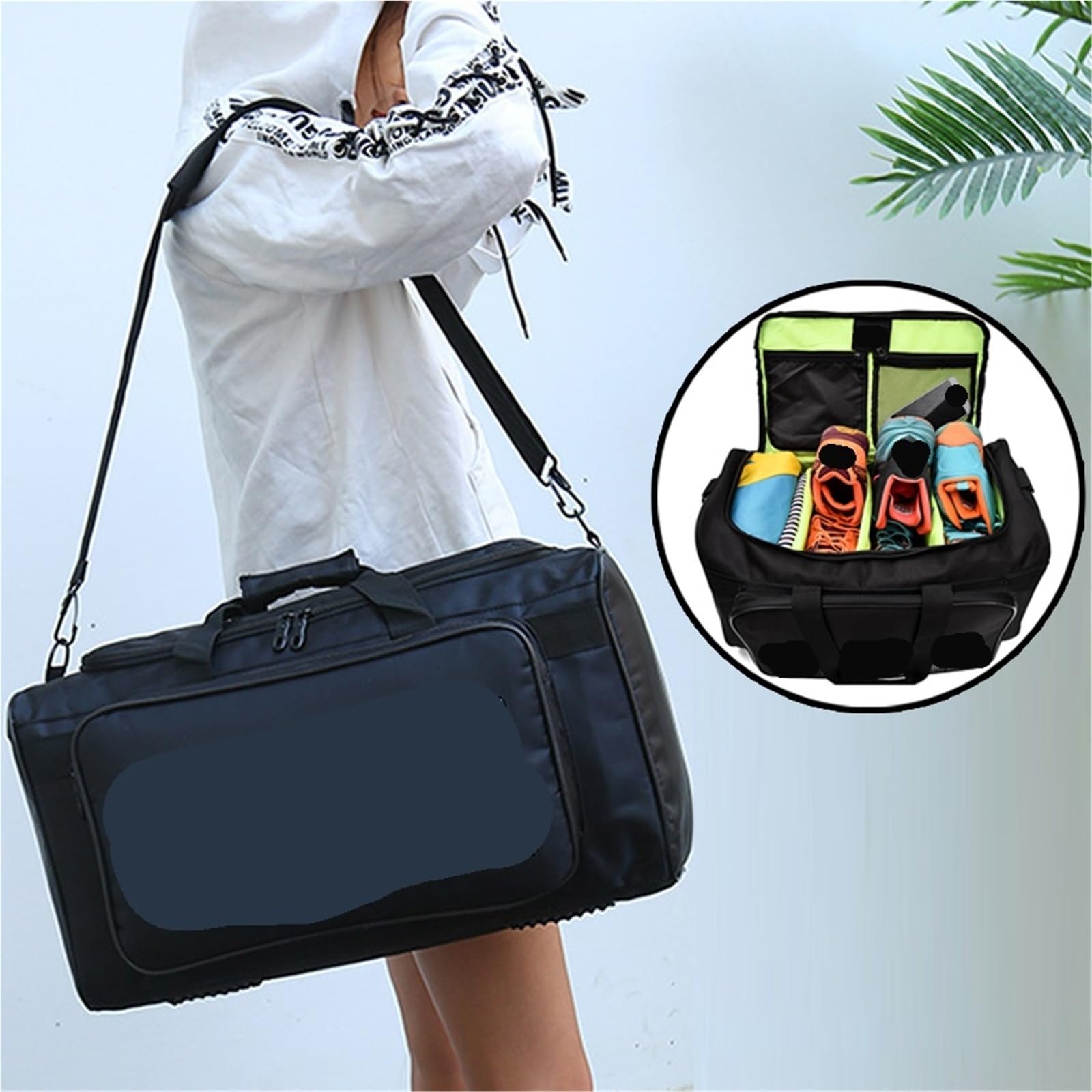 Große Sport- und Trainingstaschen mit Mehreren Fächern for Herren, Sneaker, Sporttasche, Schuhe, Verpackungswürfel, Organizer, wasserdichte Umhängetasche für Herren,Damen