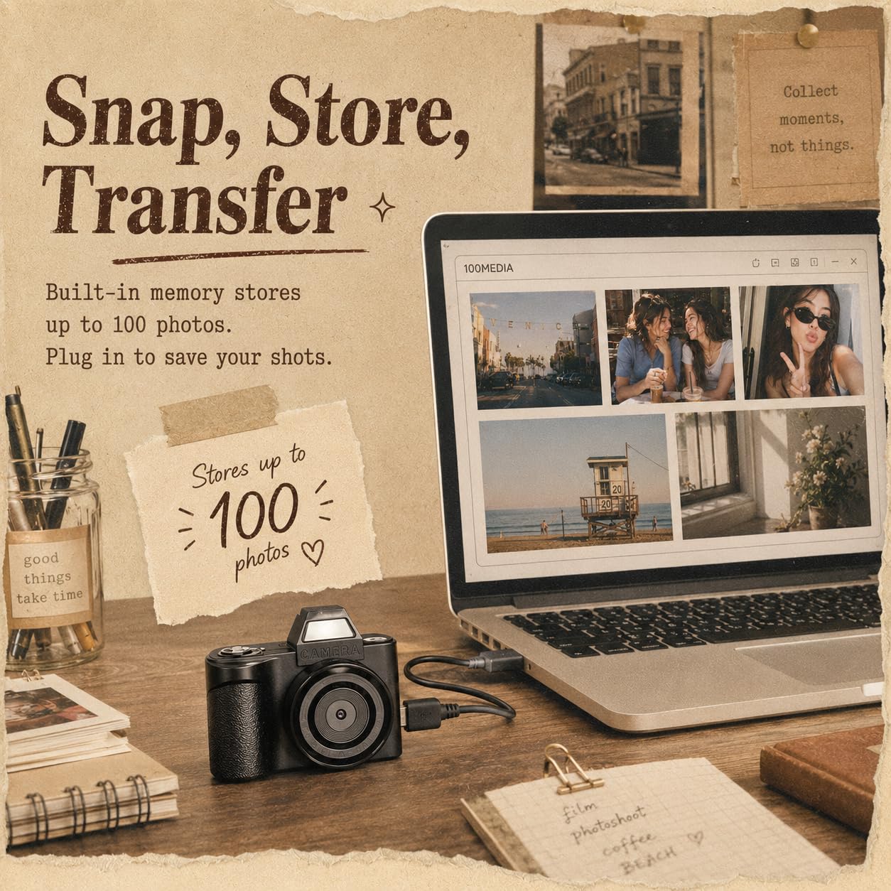 Mini Fotocamera Digitale - Maxmango 1,3'' 1080P Mini Macchina Fotografica Digitale, Macchina Fotografica Tascabile Portachiavi con 64 GB, per Viaggi, Vlogging e Intrattenimento, per Regali