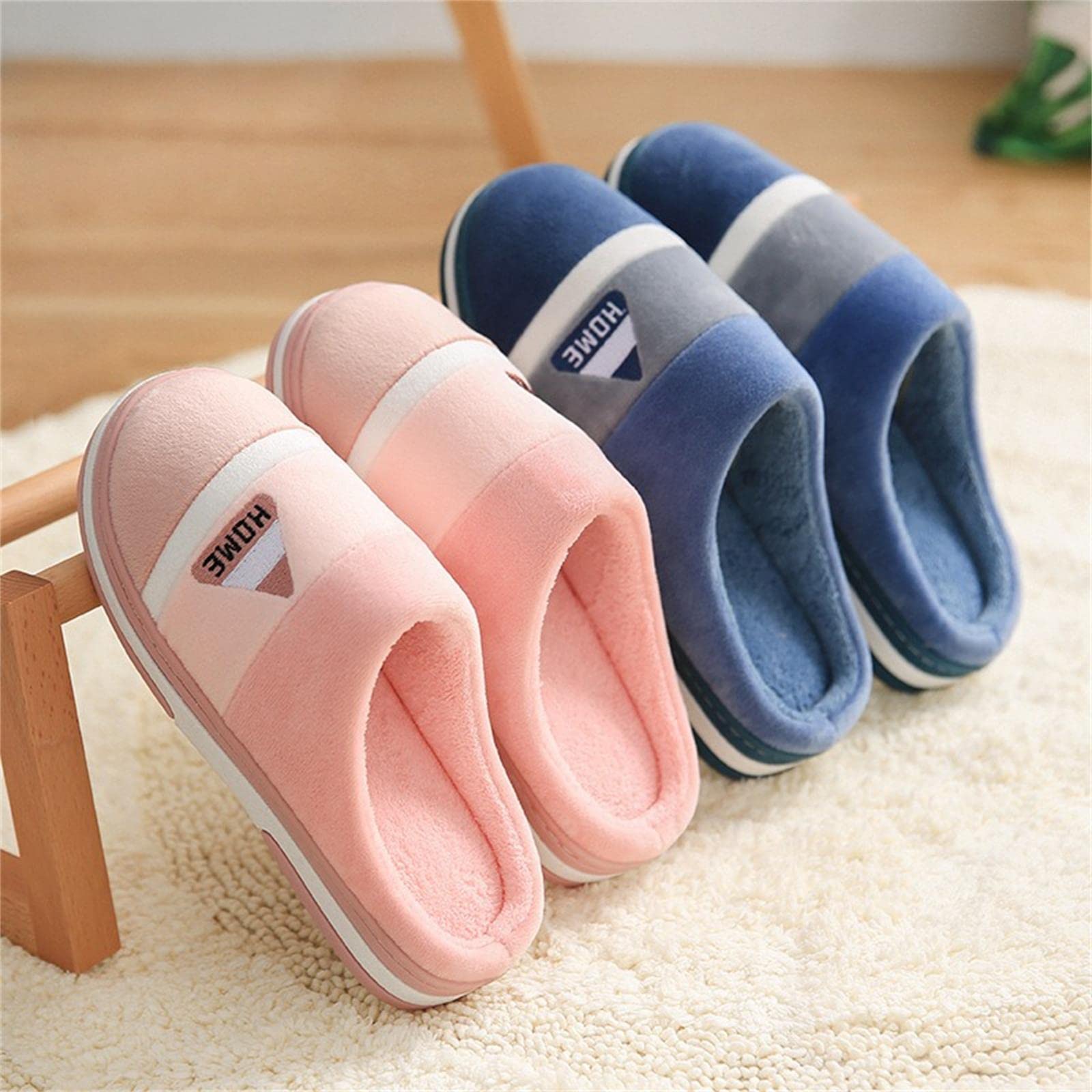 Pantofola Invernale Pantofole in Cotone Caldo Inverno per Uomini Scarpe Coppie A Strisce Resistenti All'Abbigliamento da Casa
