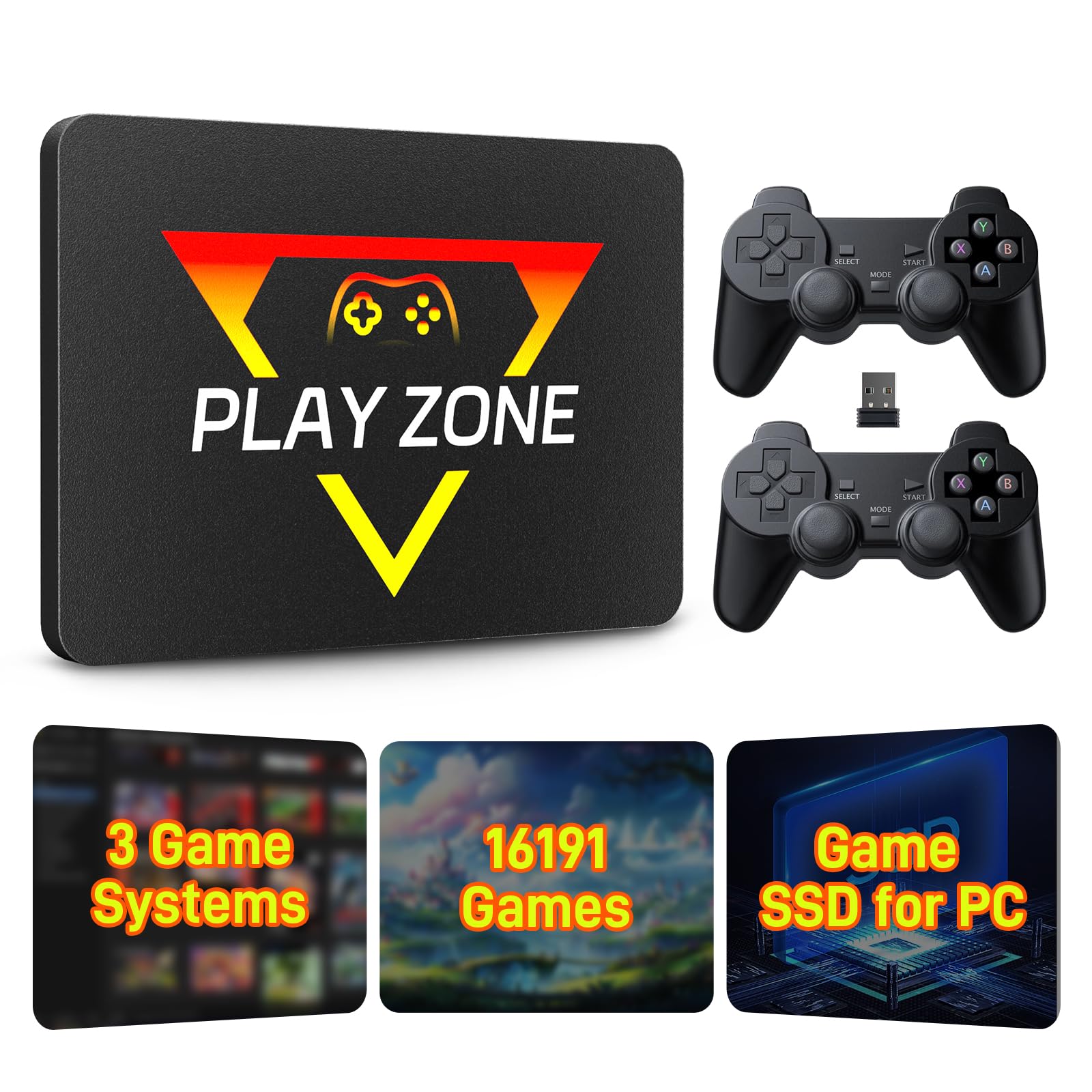 Retro Gaming Console with Built in 16191 Game, Plug and Play Video Game Console for PC, Emulator Console Compatible 80+ Game Emulator, 3 Game Systems in 1TB Game SSD, Retro Game Stick