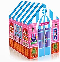 Kids Play Tent House for Boys & Girls | Foldable Indoor Outdoor Playhouse | Princess, Jungle, Unicorn, Space, Candy & More Themes | Easy Setup Toy Tent for Kids (Candy House)