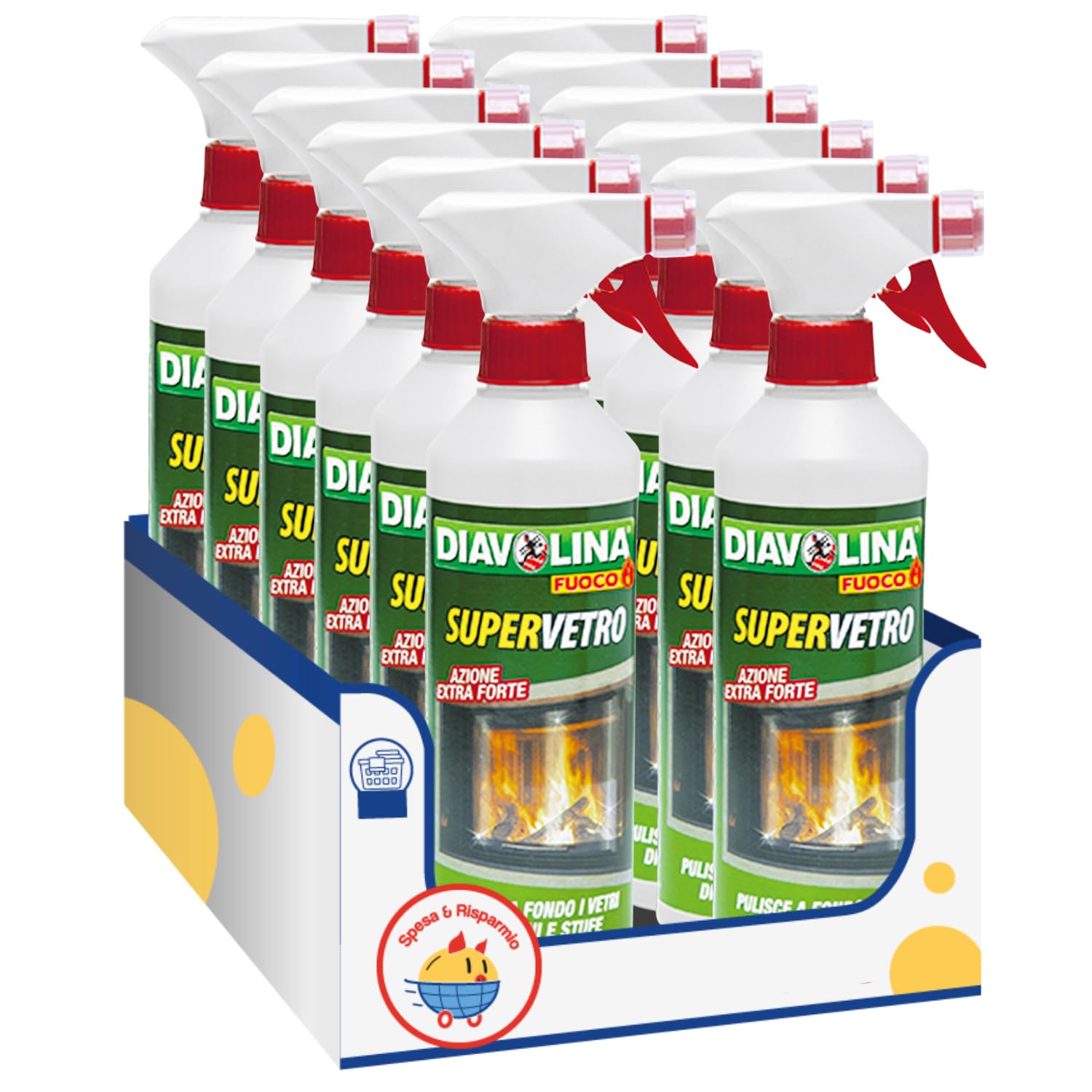 Detergente per Vetri Camino e Stufa – Spray 500ml – Variazioni 4/8/12 Pezzi (12)