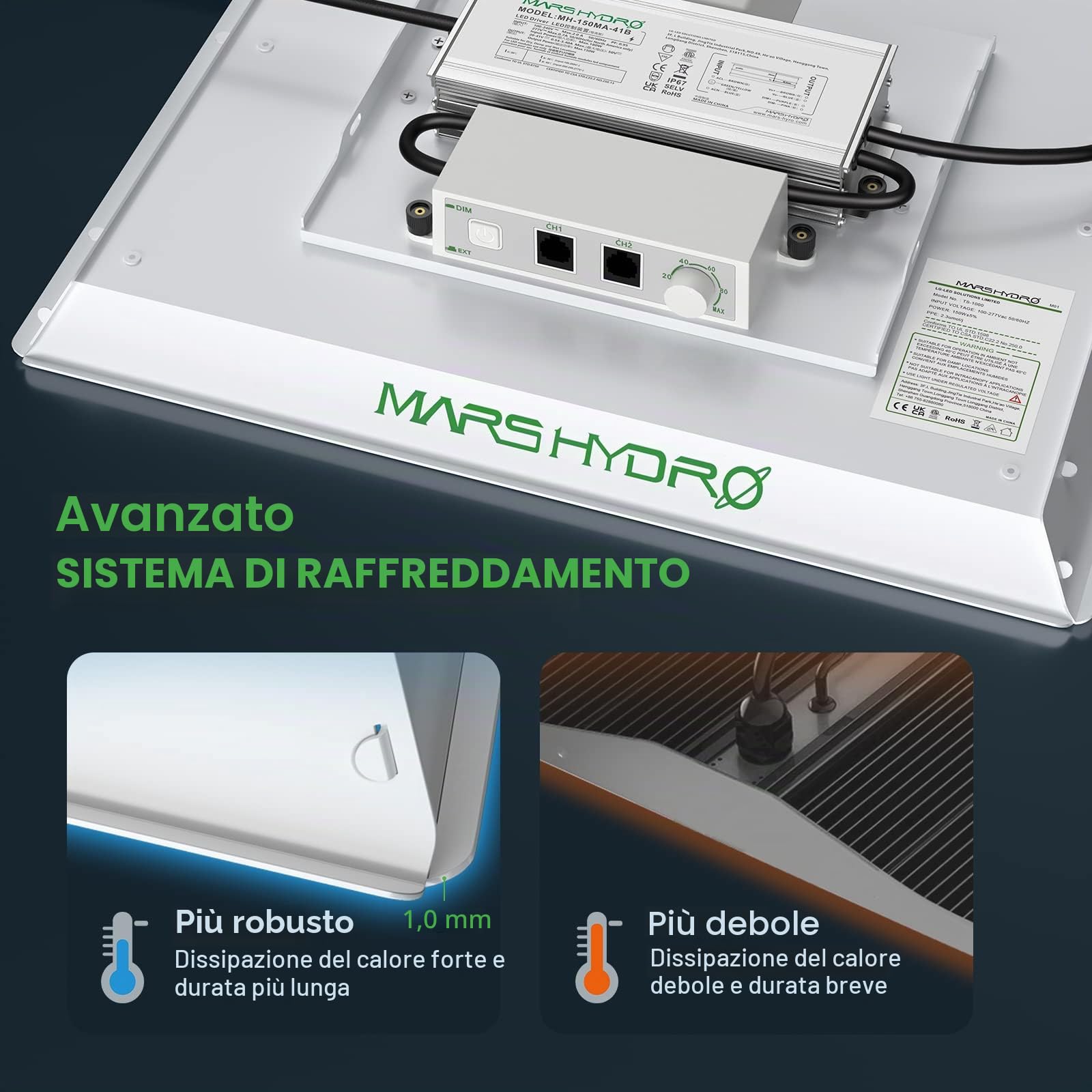 MARS HYDRO TS1000 Lampada da Coltivazione UV IR spettro completo Lampada per Piante Indoor,Dimmerabile,Spettro Completo