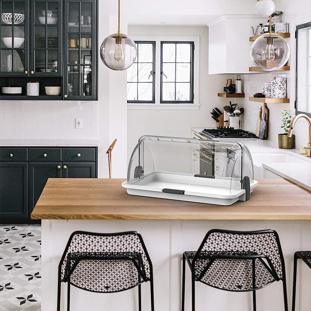 Vetrinetta vassoio a servire da banco H14xL30xP20 espositore bianca per bar porta brioche cornetti dolci pane gelateria ristorante pub doppia apertura