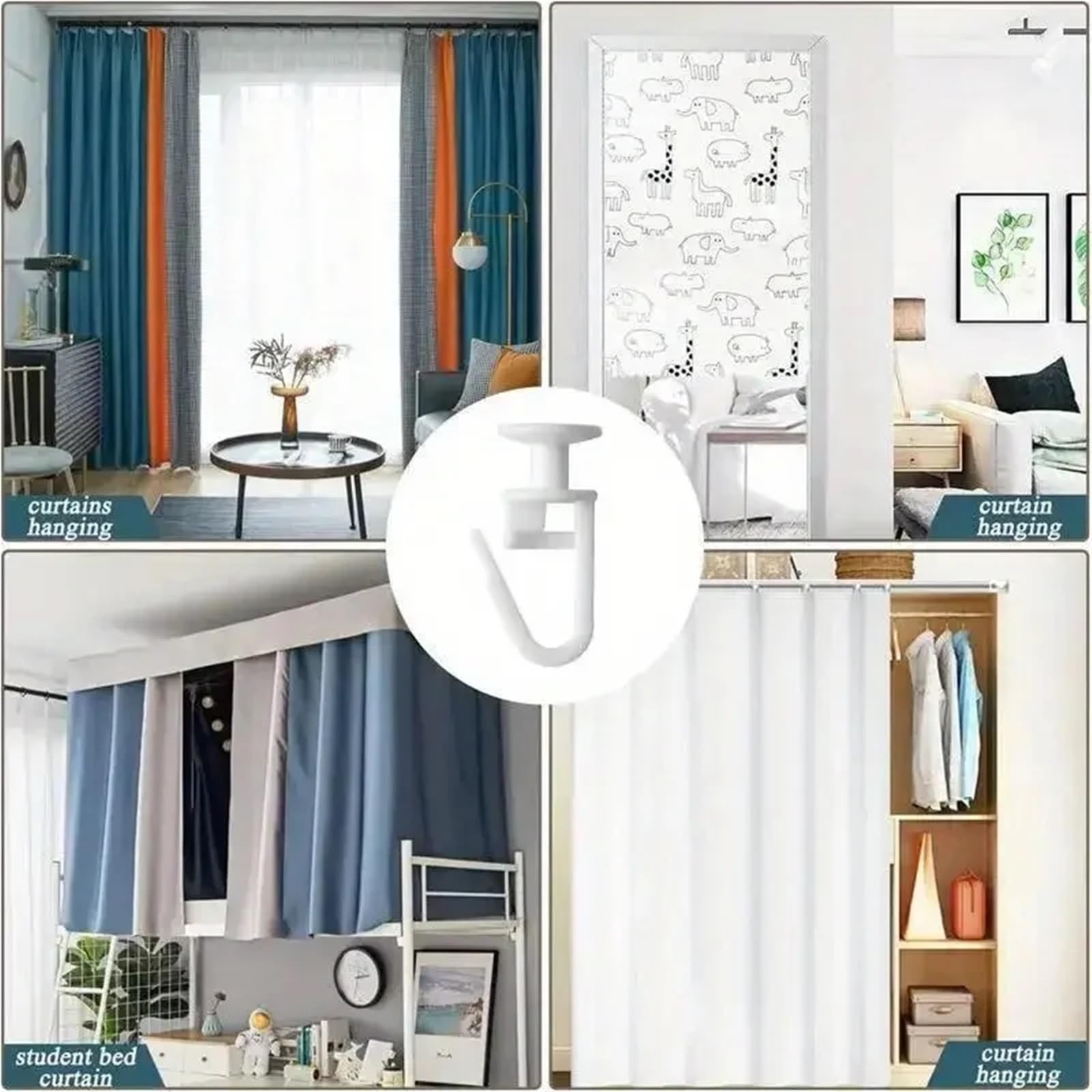 300 Stück Kunststoff-Vorhanghaken for Vorhänge